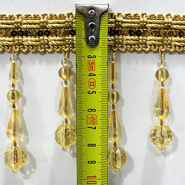 Malibu Metal Beaded Tassel Fringe Trim