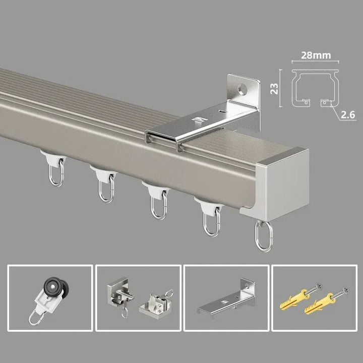 GlideForge Heavy Duty Single Double Curtain Track Up To 120KG