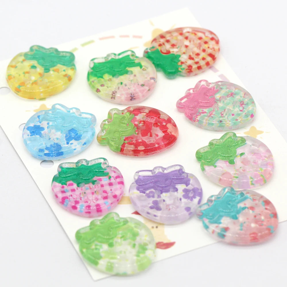 Strawberry 24mm Cute Plastic Button - 10 PC
