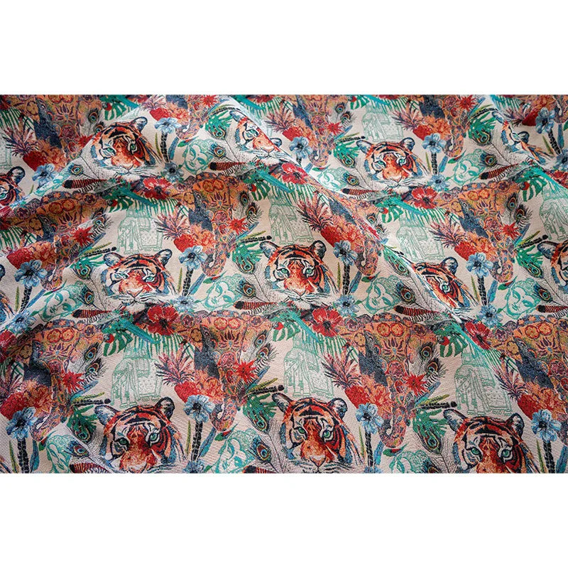 Lionel Tiger Pattern Yarn Dyed Chenille Fabric