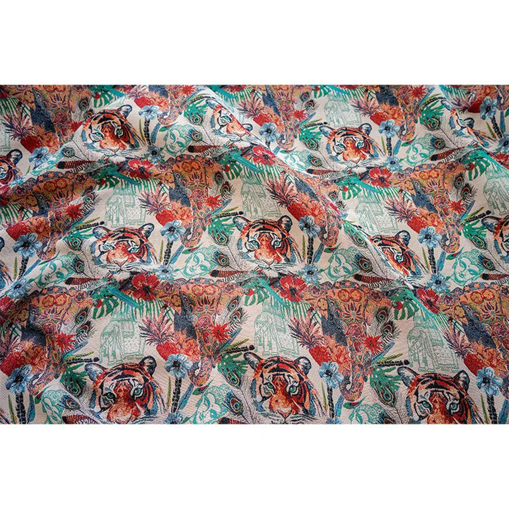 Lionel Tiger Pattern Yarn Dyed Chenille Fabric