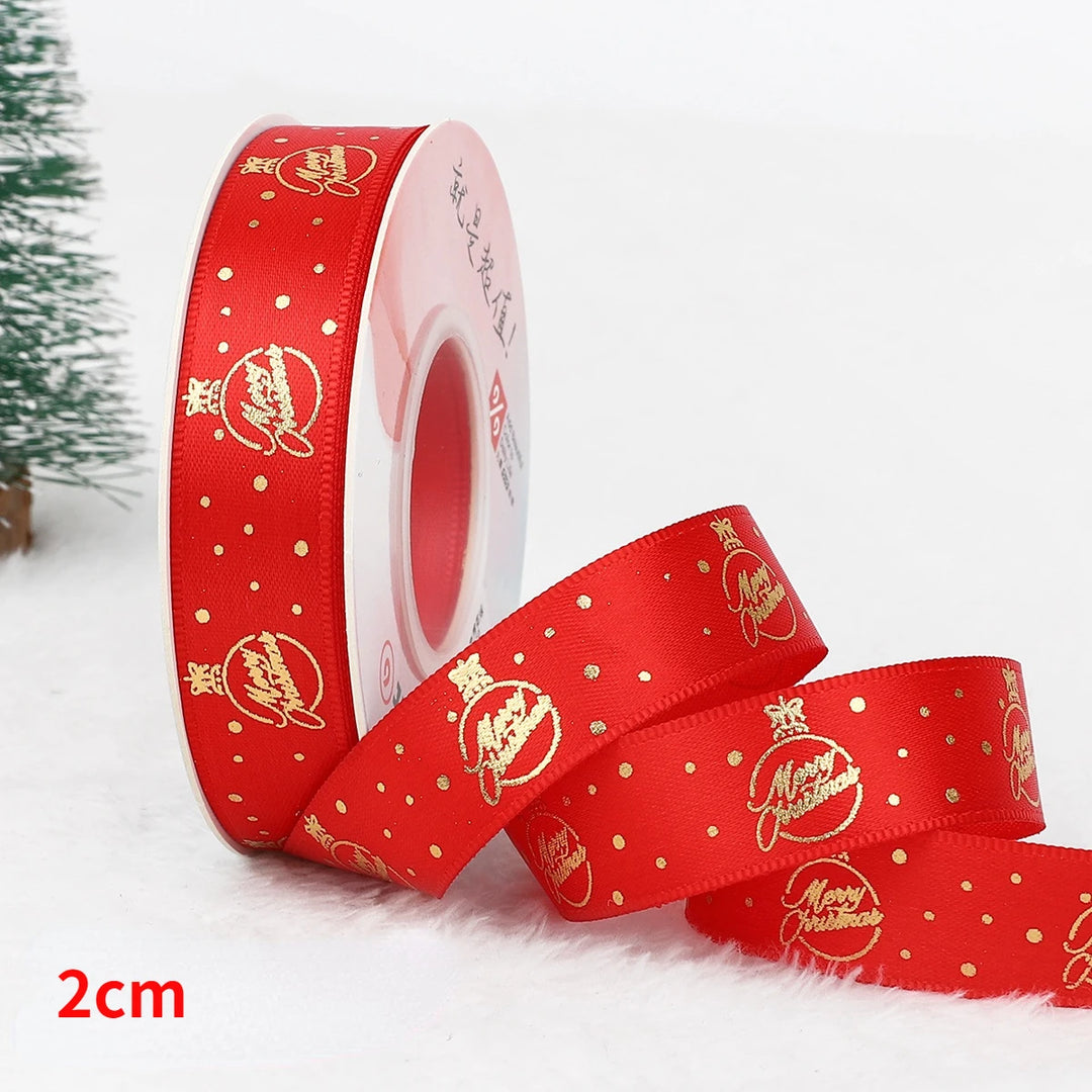 5 Yards / Polyester Printed Christmas Decoration Ribbon