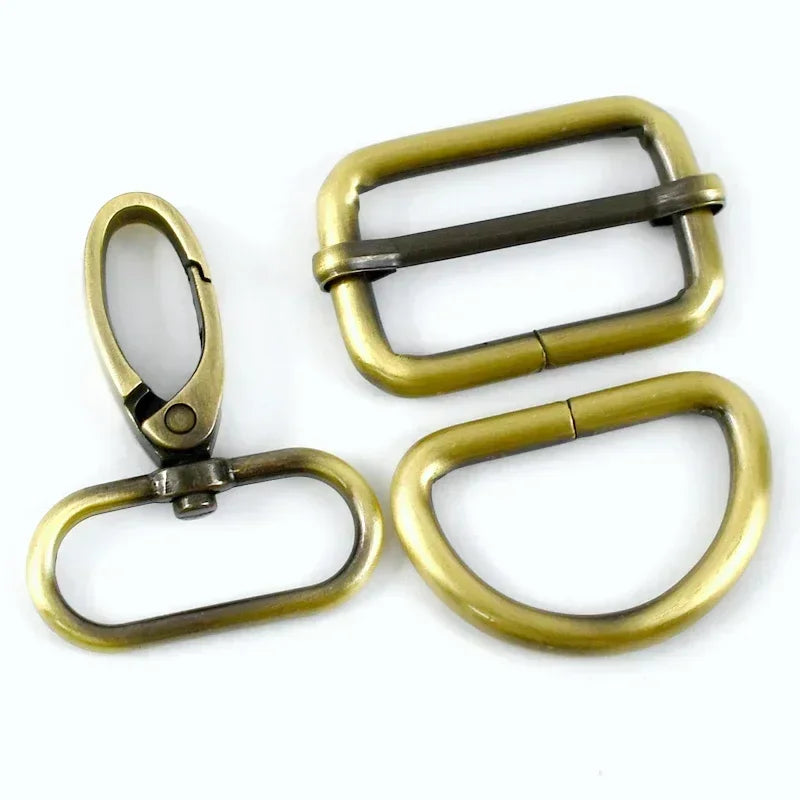 2 SET / 16-38mm Metal Buckles D Ring DIY Accessories Lobster Buckle Set