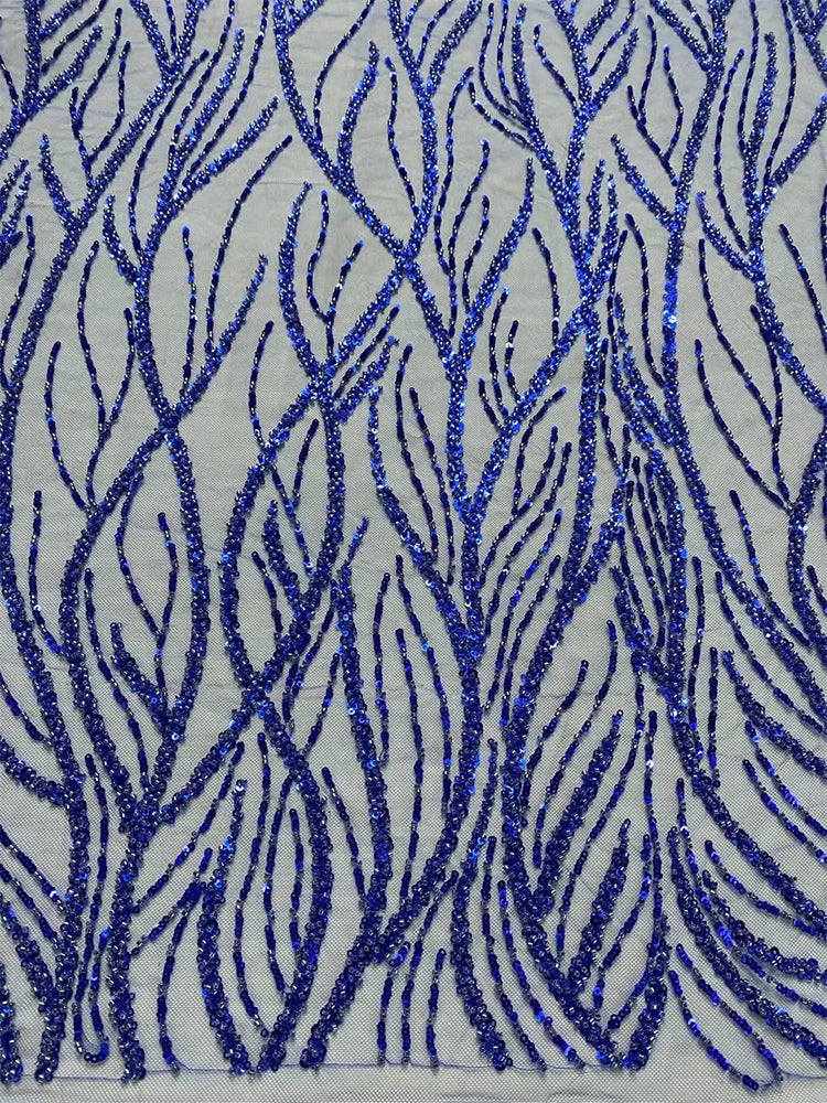 5 YARDS / 7 COLORS / Elysia Beaded Embroidery Bridal Mesh Lace Fabric