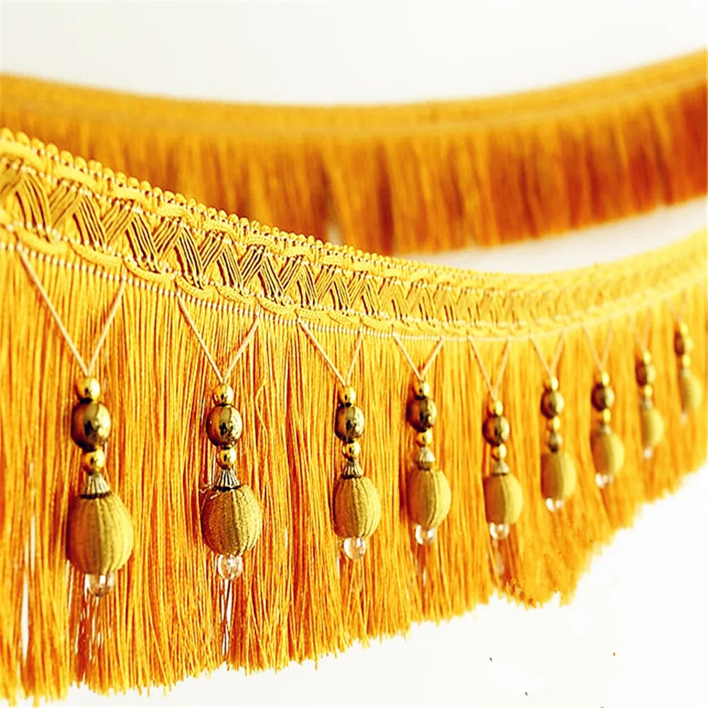 12 Yards / 8 Colors / MAURICE Beaded Ball Tassel Fringe Trim