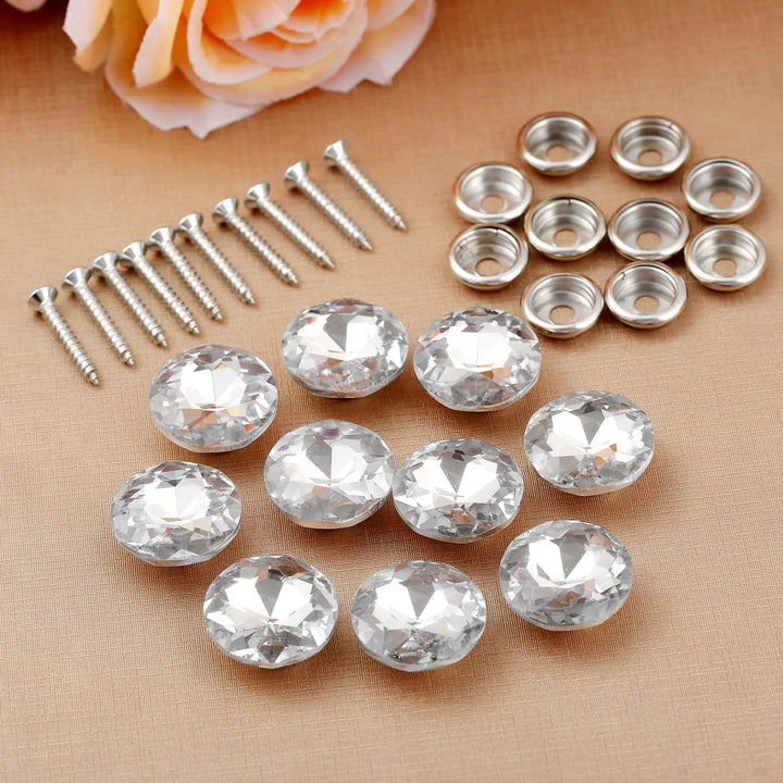 10pc 20mm Upholstery Crystal Glass Upholstery Nails