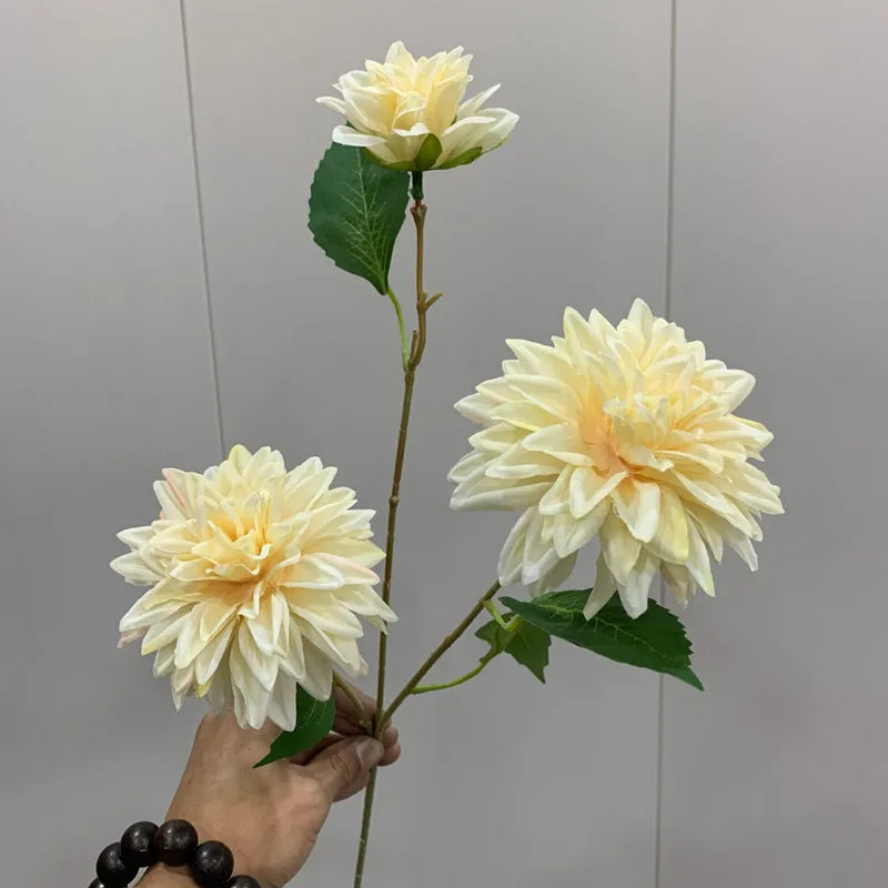 Fake Dahlia Flower with 3 Blooms