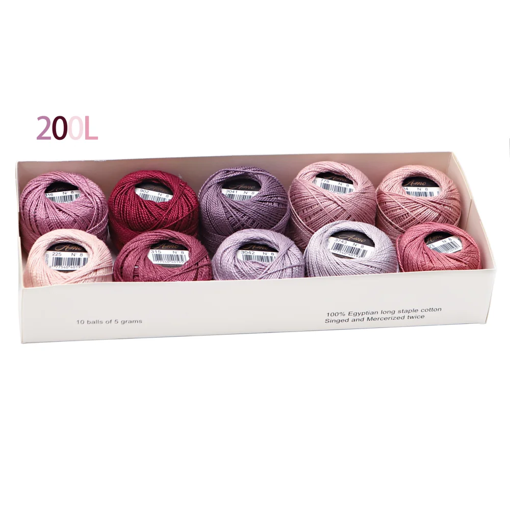 12 Roll / 100% Egyptian Cotton Crochet Thread Set