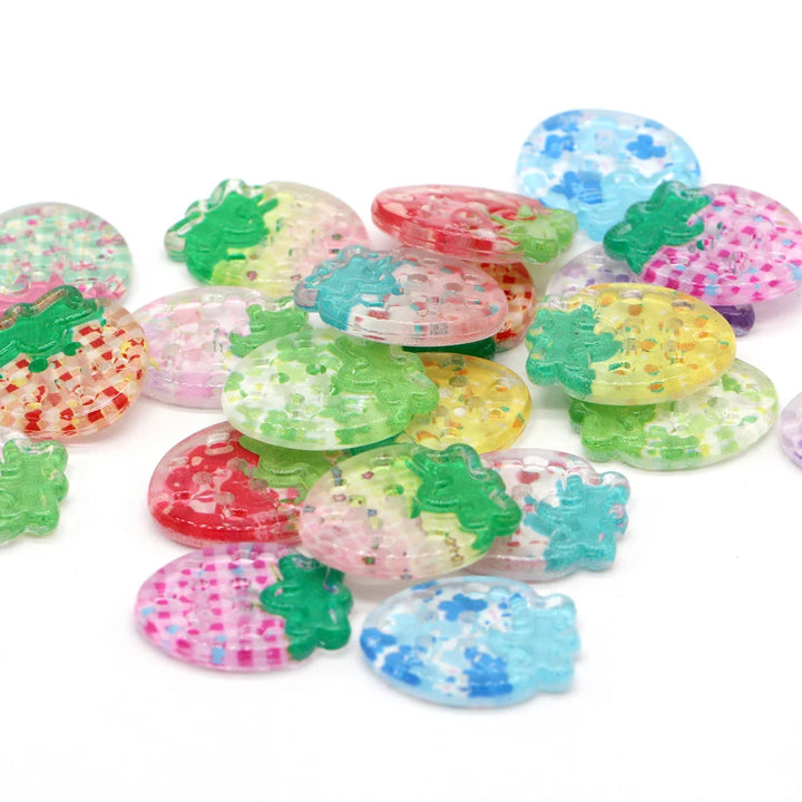 Strawberry 24mm Cute Plastic Button - 10 PC
