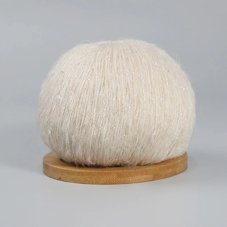 50g Lace  Mohair Yarn with Sequins