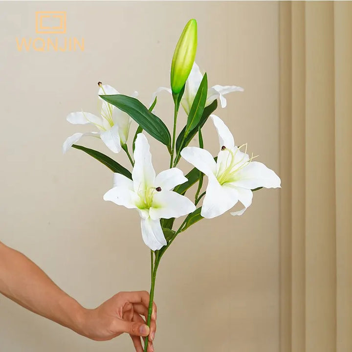 29" Faux Lily Flowers Bundle