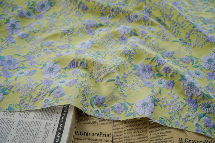 Mino Poppy Floral Woven Jacquard Fabric