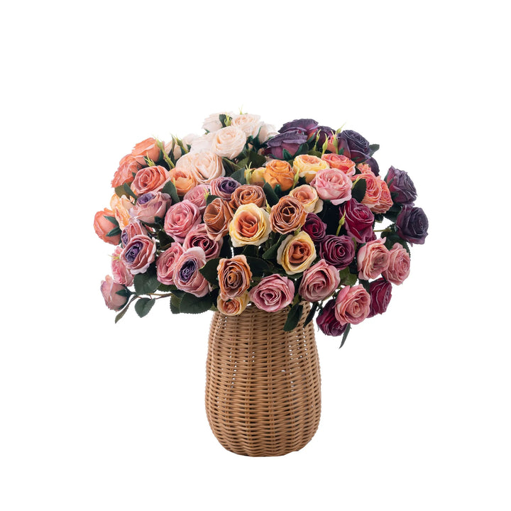 Brio 17 Inch Artificial Burnt Edge Rose Bouquet