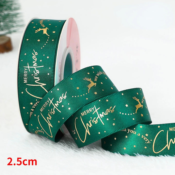 5 Yards / Polyester Printed Christmas Decoration Ribbon