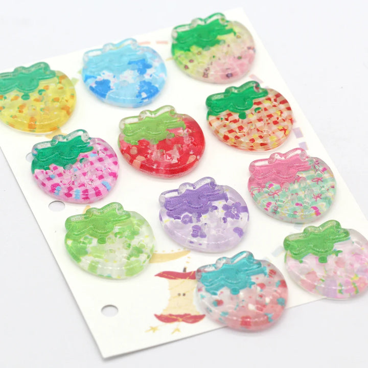 Strawberry 24mm Cute Plastic Button - 10 PC