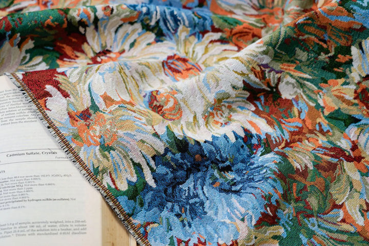 Nicole Vintage Oil Painting Large Floral Chenille Fabric