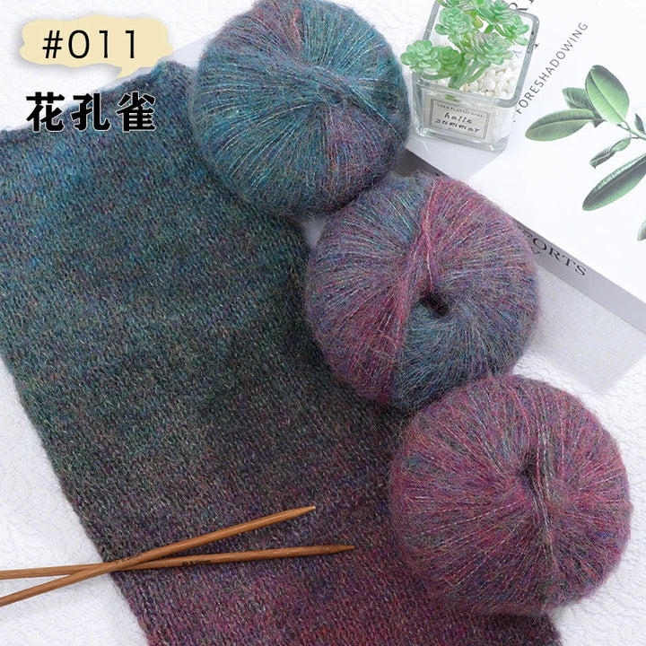 250g/set Colorful Mohair Yarn for Hand Knitting