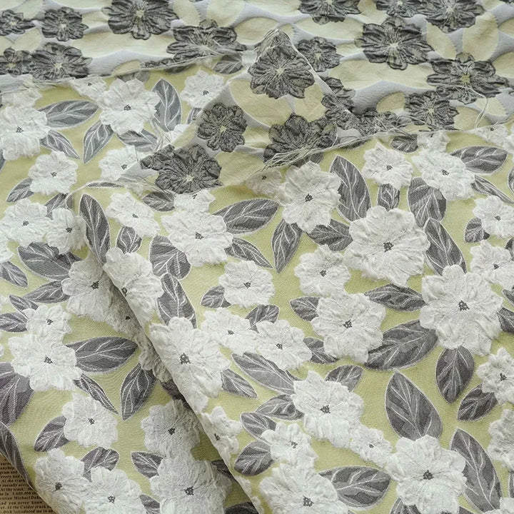 Locke Leaf Flowe Yarn Dyed Jacquard Fabric
