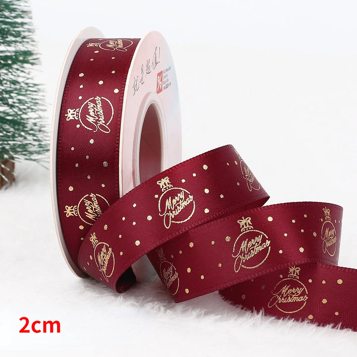 5 Yards / Polyester Printed Christmas Decoration Ribbon