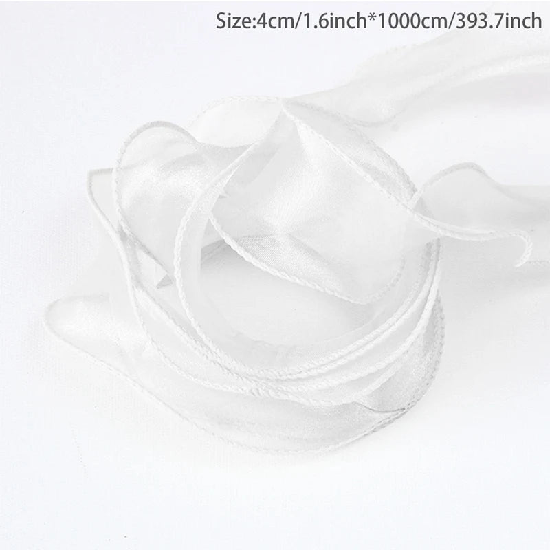 10 Meter / Sheer Wired Chiffon Organza Decoration Ribbon