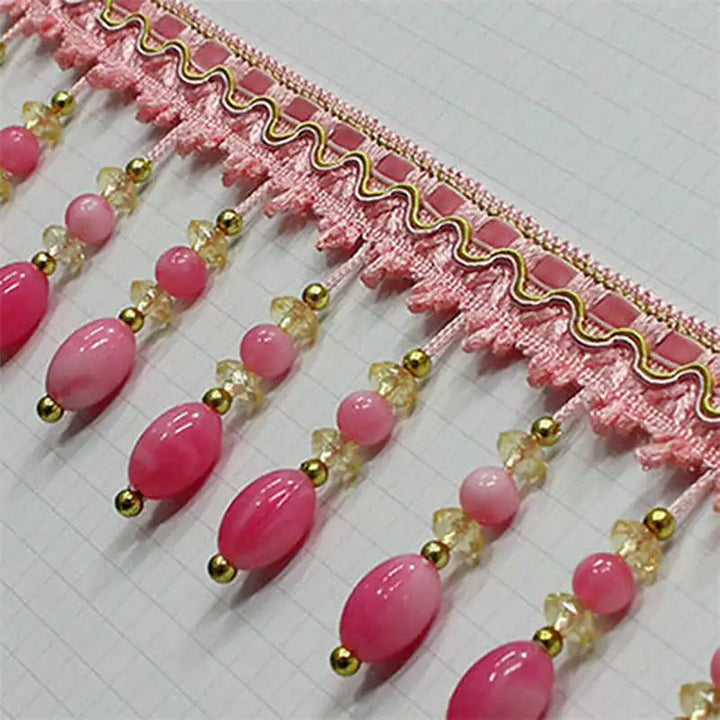 2 YARDS / Junsone Beaded Tassel Fringe Trim