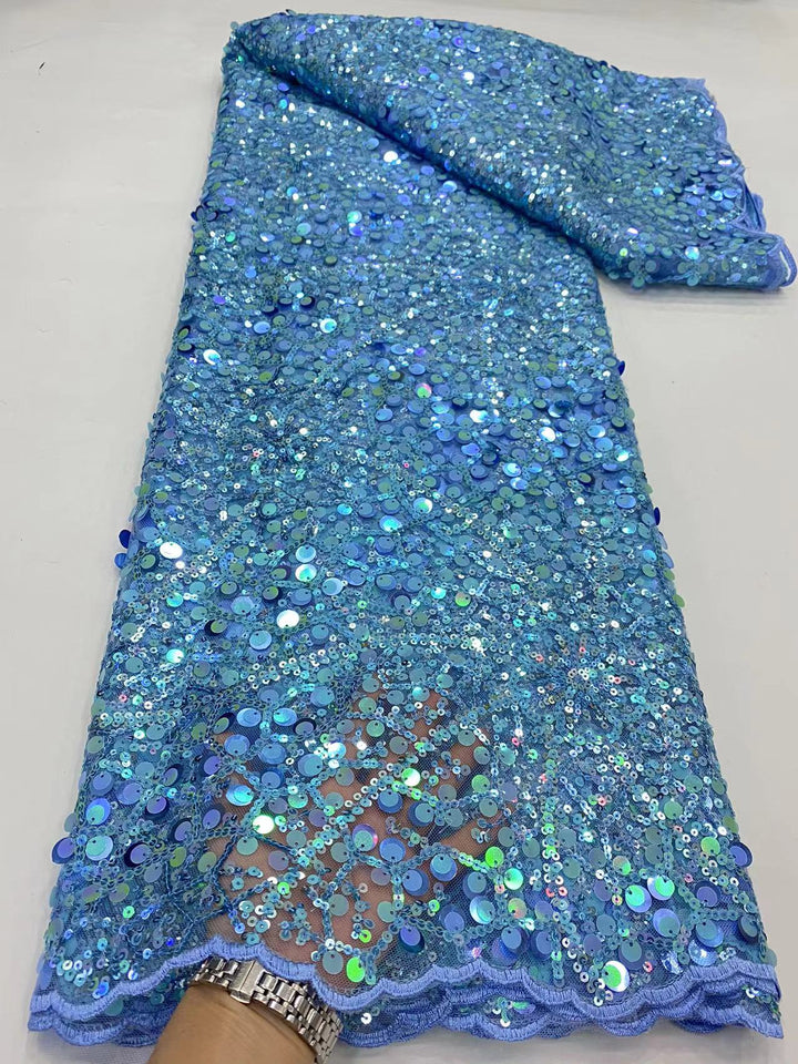 5 YARDS / 10 COLORS / Arthur Sequin Beaded Embroidery Glitter Mesh Sparkly Lace Wedding Party Dress Fabric