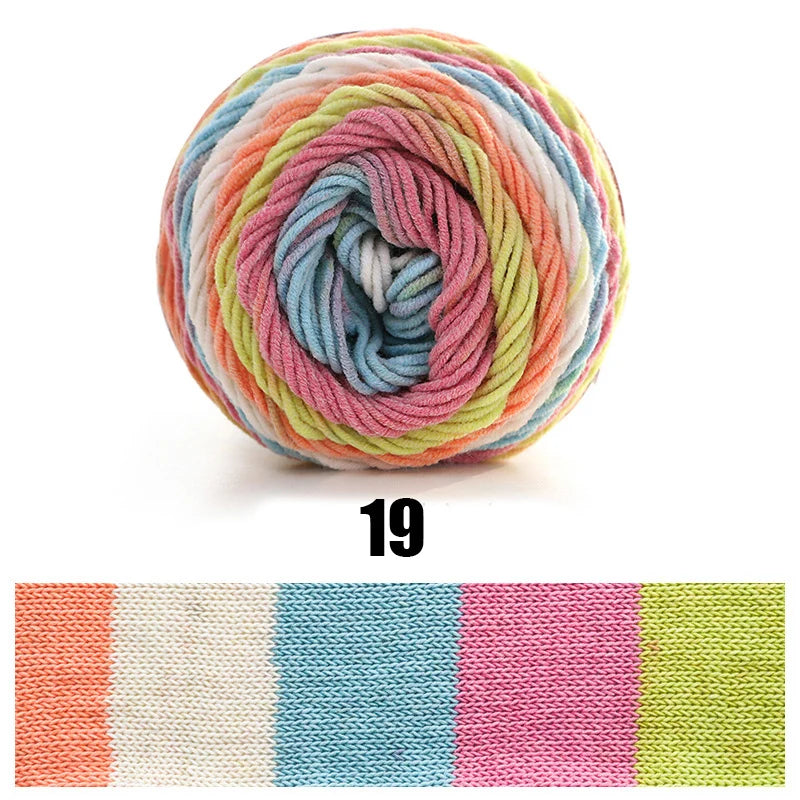 100g Ball Rainbow Cotton Yarn