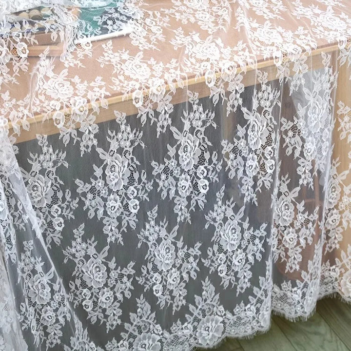 3 YARDS / 2 Colors / Lustrelle Embroidered Eyelash Lace