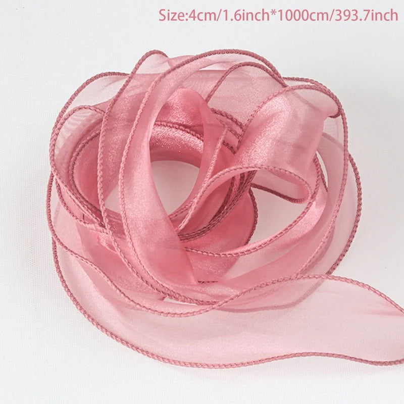 10 Yards / Sheer Wired Chiffon Organza Decoration Ribbon