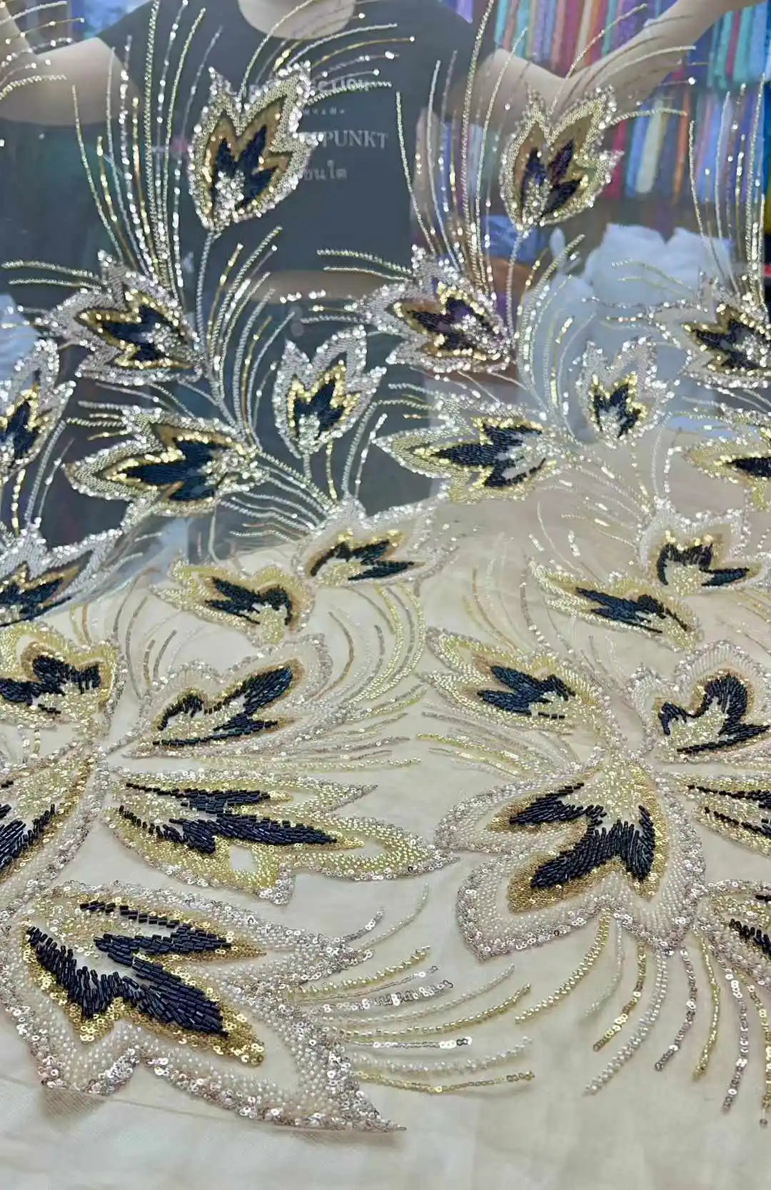 5 YARDS / 10 COLORS / Ornexa Beaded Embroidery Bridal Mesh Lace Fabric