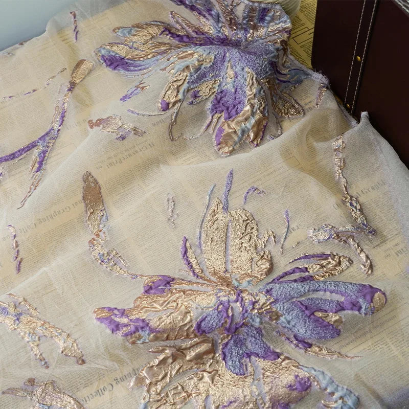 Milosone Semi Sheer Organza Jacquard Fabric