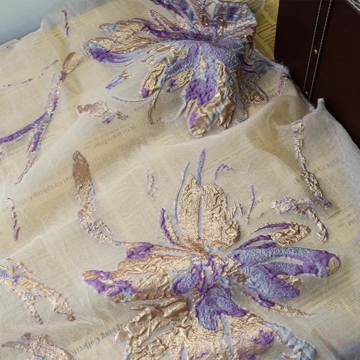 Milosone Semi Sheer Organza Jacquard Fabric