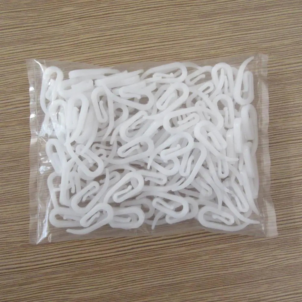 100 PC / White Plastic Drapery Curtain Carrier