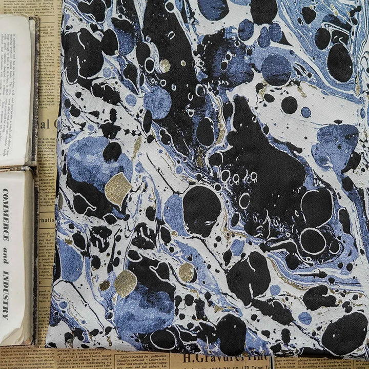 Wouters Blue Black Abstract Yarn Dyed Jacquard Fabric