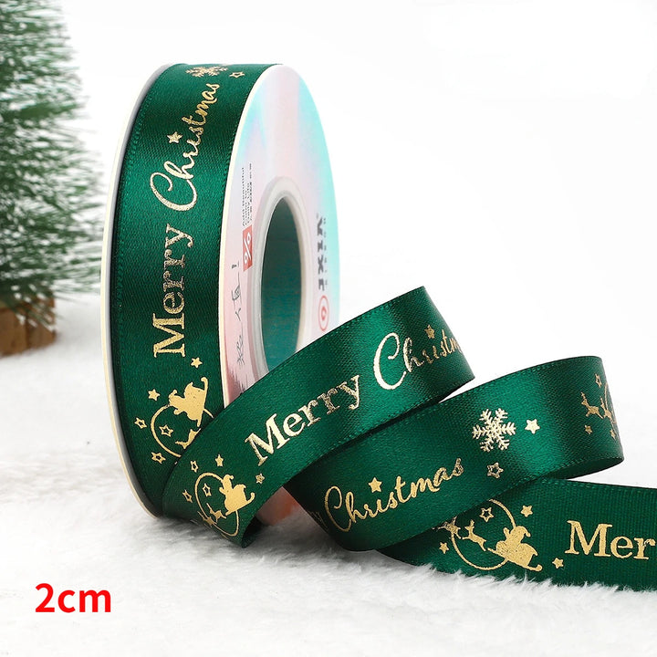 5 Yards / Polyester Printed Christmas Decoration Ribbon