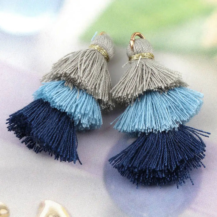 6 PC Fleuri Layered Key Tassels