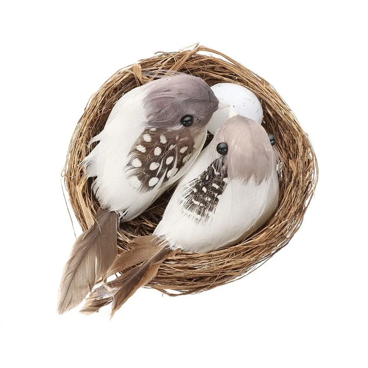 Easter Home Decor Birds with Rattan Nest Dolls