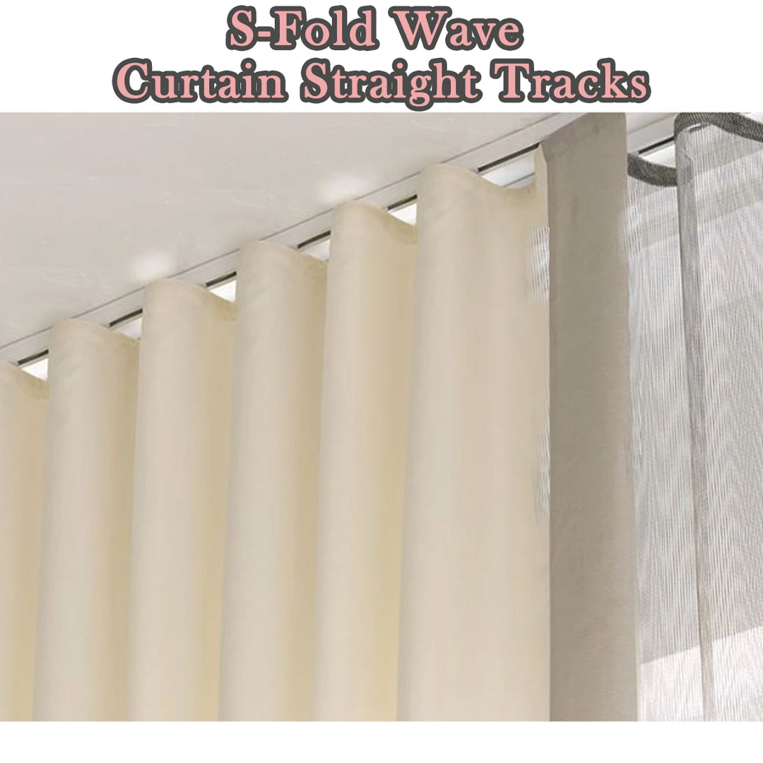 Crest S Fold Ripplefold Wave Curtain Track Set with Heading Tape