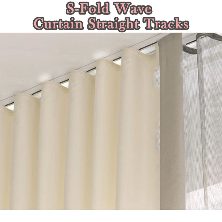 Crest S Fold Ripplefold Wave Curtain Track Set with Heading Tape