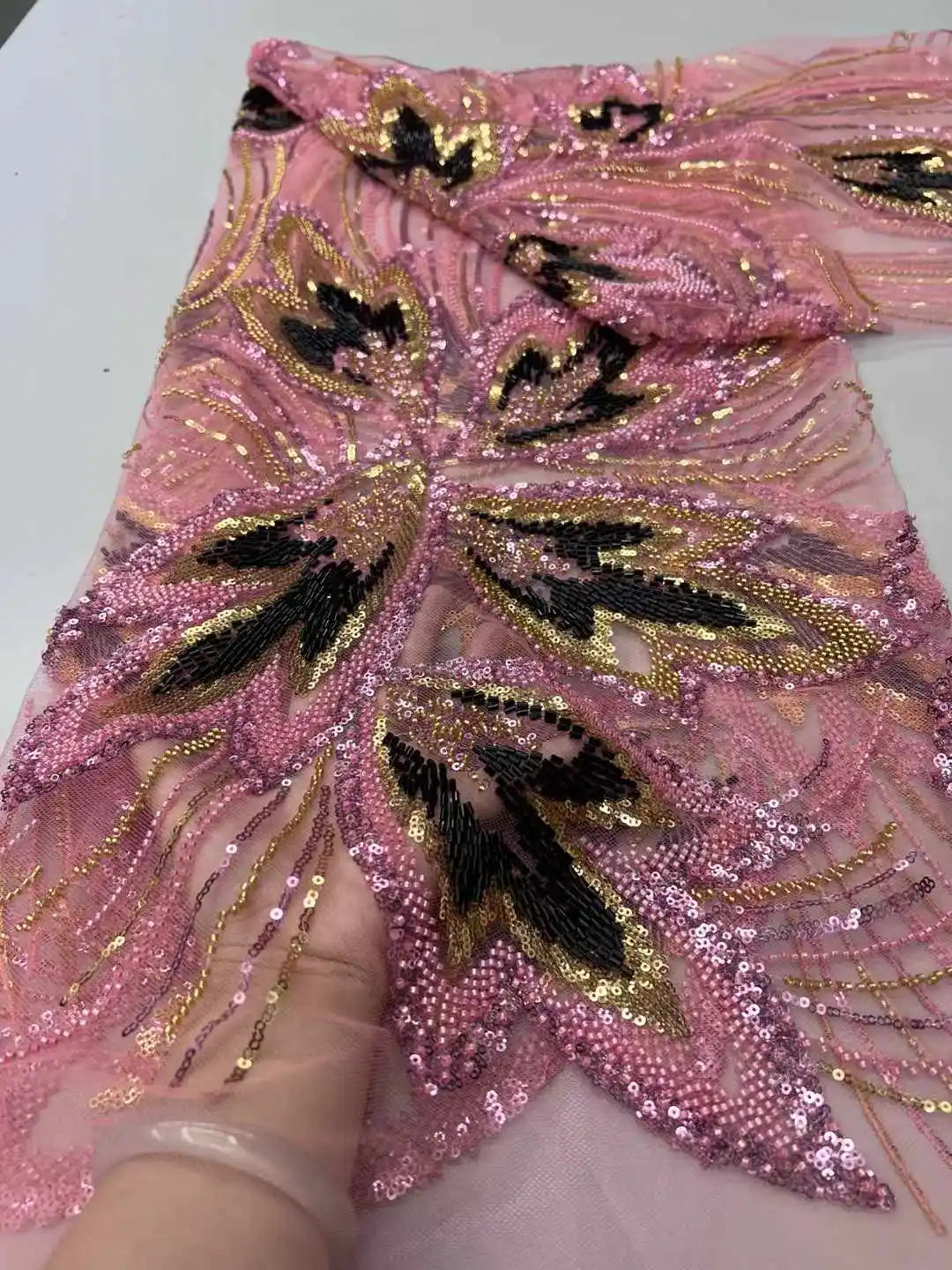 5 YARDS / 10 COLORS / Ornexa Beaded Embroidery Bridal Mesh Lace Fabric