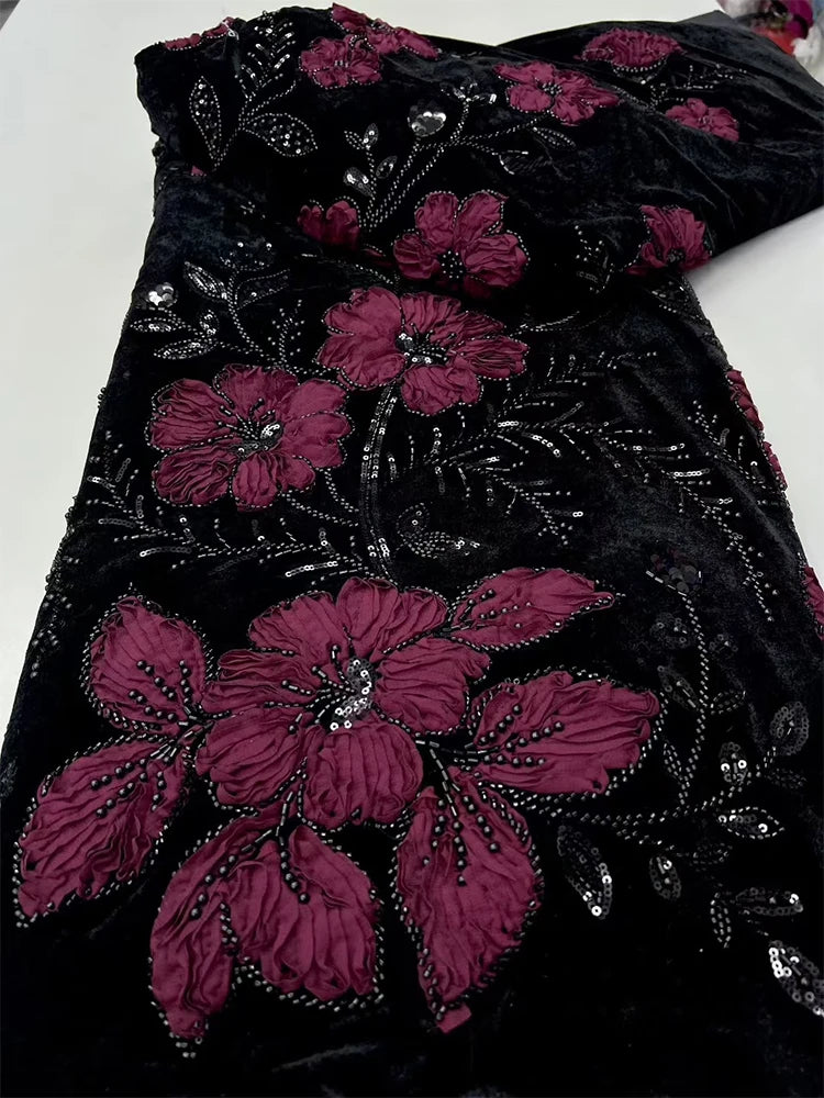 5 YARDS / 7 COLORS / Bellamira Beaded Embroidery Bridal Mesh Lace Fabric