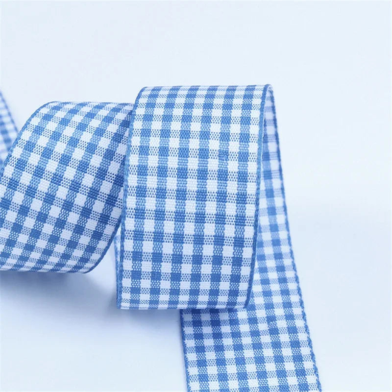 5 Yards / Lattice Plaid Gift Wrapping Polyester Ribbon