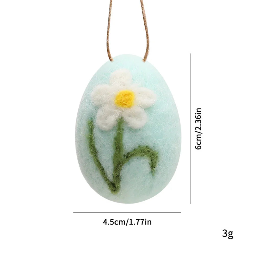 Daisy Wool Felt Easter Egg Ornaments