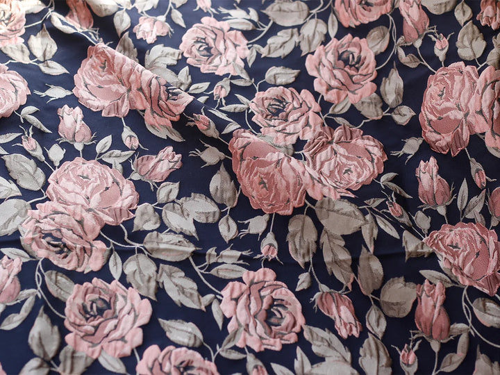 Zinga 3D Large Flower Yarn Dyed Jacquard Fabric