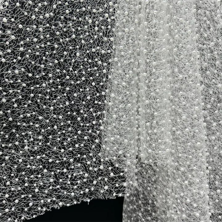 Riva Sequin Beaded Embroidery Glitter Mesh Sparkly Lace Wedding Party Dress Fabric