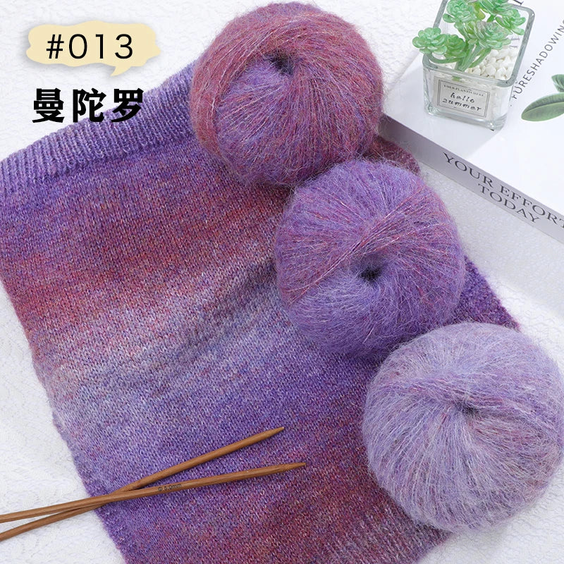 250g/set Colorful Mohair Yarn for Hand Knitting