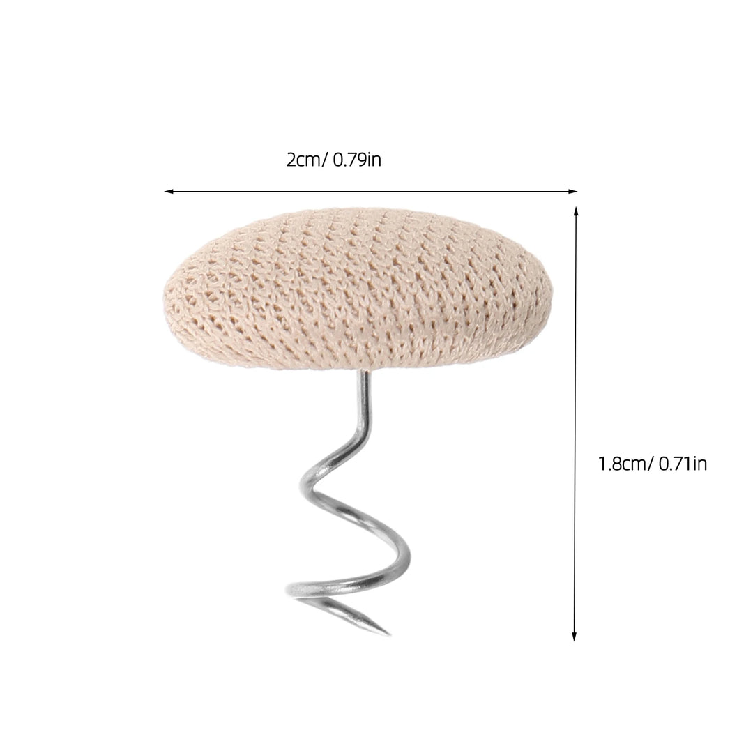 50pc Twist Pins Stainless Steel Fabric-Covered Upholstery Tacks