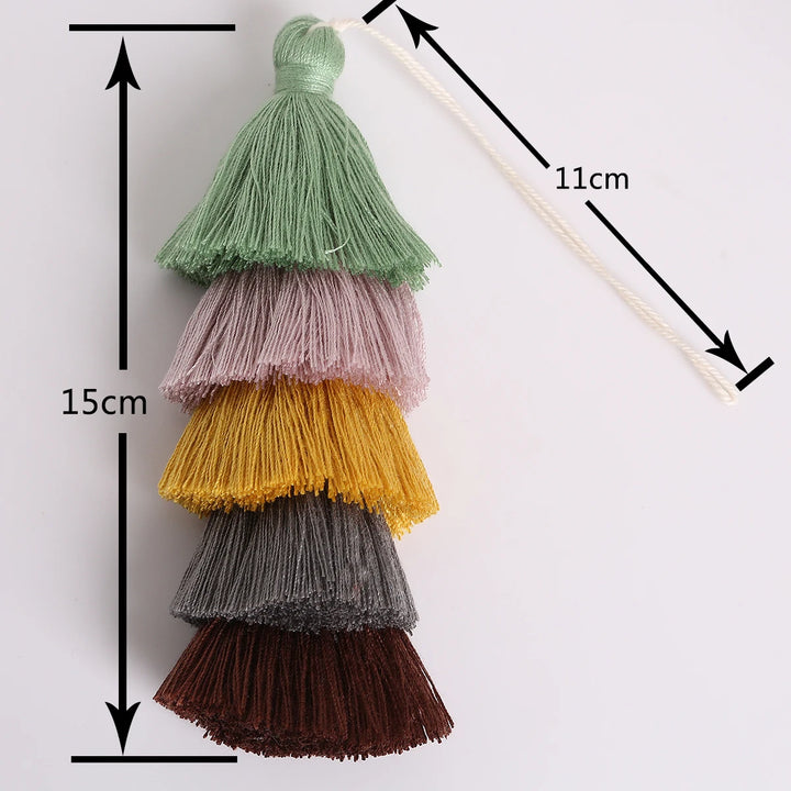 Valure 12cm Polyester Cotton 5 Layers Colorful Key Tassels