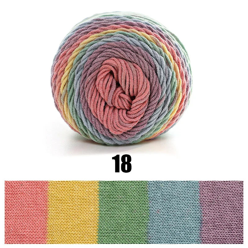 100g Ball Rainbow Cotton Yarn