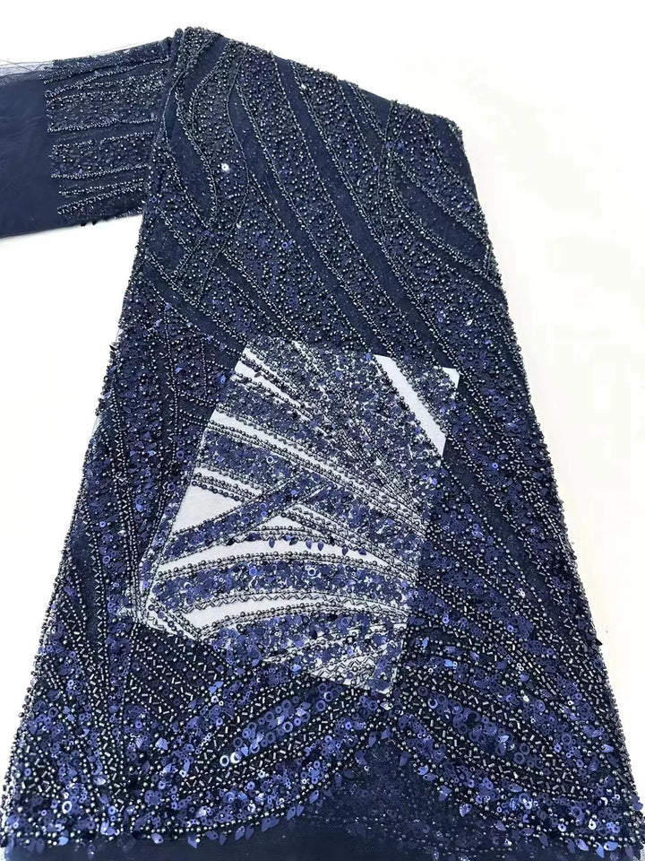 5 YARDS / 6 COLORS / CHRISTOS Sequin Beaded Embroidery Glitter Mesh Dress Lace Fabric